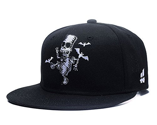 One Piece Character Cosplay Snapback Hat, Skull Skeleton Baseball Cap, One Piece Black, One Size