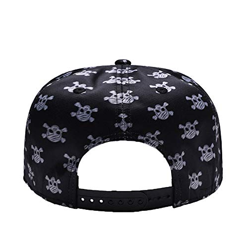 One Piece Character Cosplay Snapback Hat, Skull Skeleton Baseball Cap, One Piece Black, One Size