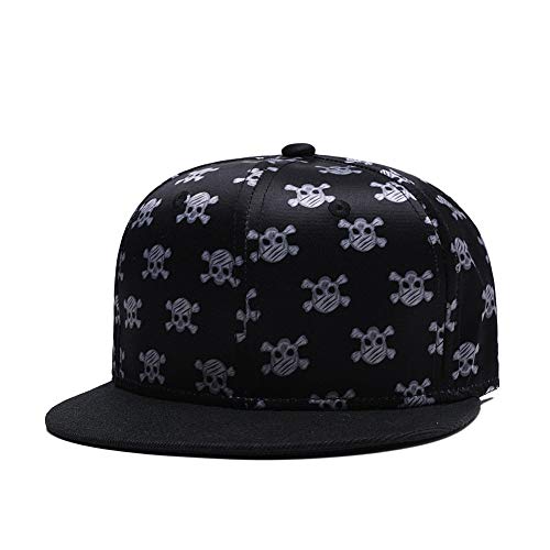 One Piece Character Cosplay Snapback Hat, Skull Skeleton Baseball Cap, One Piece Black, One Size