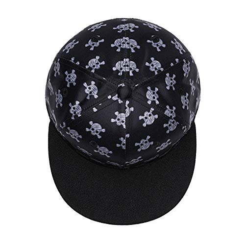 One Piece Character Cosplay Snapback Hat, Skull Skeleton Baseball Cap, One Piece Black, One Size