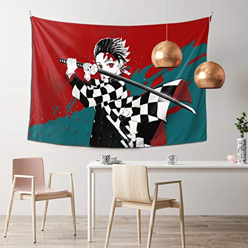 WPORF Demon Slayer Blade Tapestry Wall Hanging, Bedroom Living Room Dormitory Decoration Anime Decoration Boy Birthday Party Gift 2-One Size
