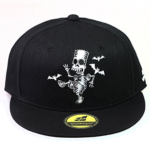 One Piece Character Cosplay Snapback Hat, Skull Skeleton Baseball Cap, One Piece Black, One Size