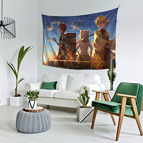 WPORF Demon Slayer Blade Tapestry Wall Hanging, Bedroom Living Room Dormitory Decoration Anime Decoration Boy Birthday Party Gift 2-One Size