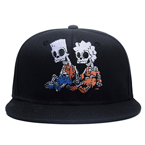One Piece Character Cosplay Snapback Hat, Skull Skeleton Baseball Cap, One Piece Black, One Size