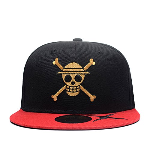 One Piece Character Cosplay Snapback Hat, Skull Skeleton Baseball Cap, One Piece Black, One Size