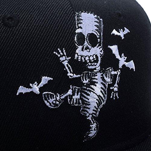 One Piece Character Cosplay Snapback Hat, Skull Skeleton Baseball Cap, One Piece Black, One Size