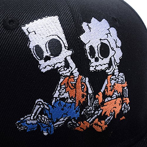 One Piece Character Cosplay Snapback Hat, Skull Skeleton Baseball Cap, One Piece Black, One Size