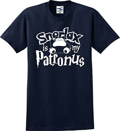 Snorlax is My Patronus Funny T-Shirt (S-5X) (Medium, Navy)