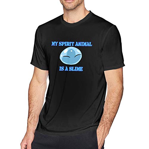 That Time I Got Reincarnated As A Slime Mens T-Shirt Trendy Short Sleeve for Boy Tee Funny Shirts Camiseta Xx-Large Black