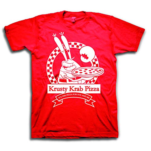 Mens Spongebob Squarepants Classic Shirt - Spongebob Krusty Krab T-Shirt (Red, XX-Large)