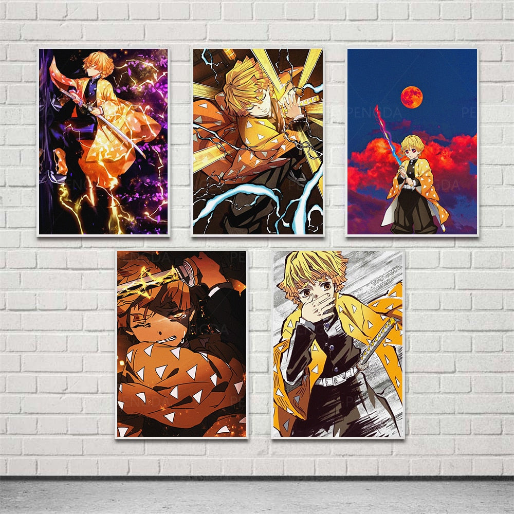 Canvas Printed Modern Demon Slayer Kimetsu No Yaiba Poster Home